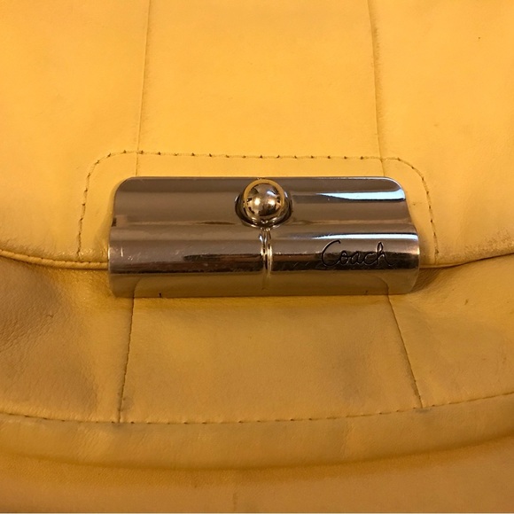 COACH Large Butter Yellow Leather Kristine Hobo Bag L1026-16808 Convertible - Picture 3 of 9